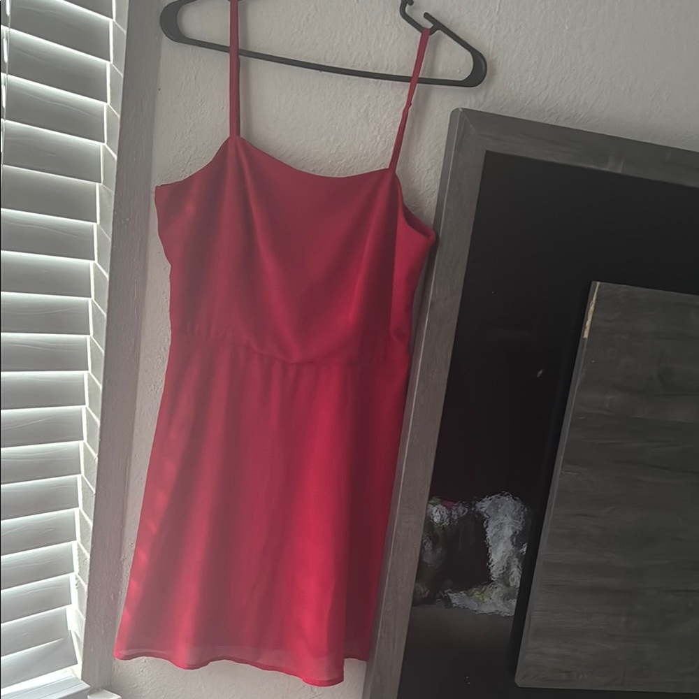 As U Wish Red Smocked Work Skirt